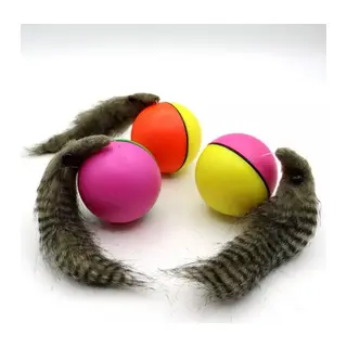 Hareketli Sesli Peluş Toplu Fare Pilli Kedi Oyuncağı 8 CM