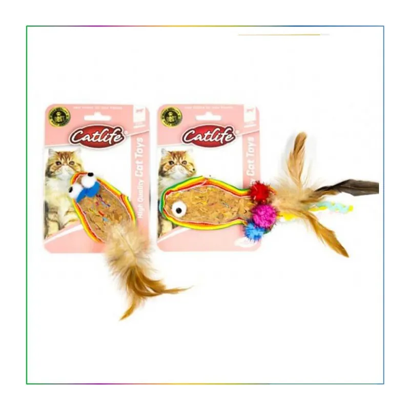 Catlife Meşe Mantarı Kedi Oyuncağı Renkli Püsküllü