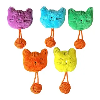 Sesli Peluş İpli Mutlu Kedi Köpek Oyuncağı 26 cm Çeşitli Renklerde