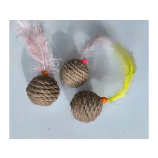 Jut Halat Örgü Kedi Oyun Topu 5 cm