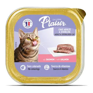 Plaisir Somon lı Pate Kısırlaştırılmış ve Yetişkin Kedi Yaş sı 100 Gr