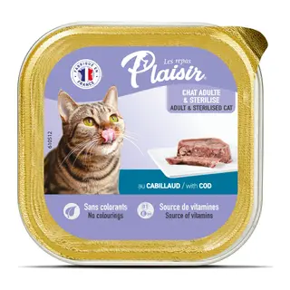 Plaisir Morina lı Pate Kısırlaştırılmış ve Yetişkin Kedi Yaş sı 100 Gr