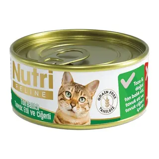 Nutri Feline Tahılsız Ton Tuk Ciğerli Kedi Konservesi 85 Gr