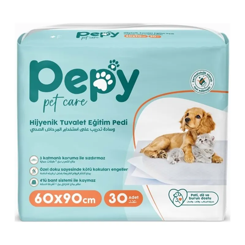 Pepy Evcil Hayvan Tuvalet Eğitim Pedi 60*90CM 30 Adet