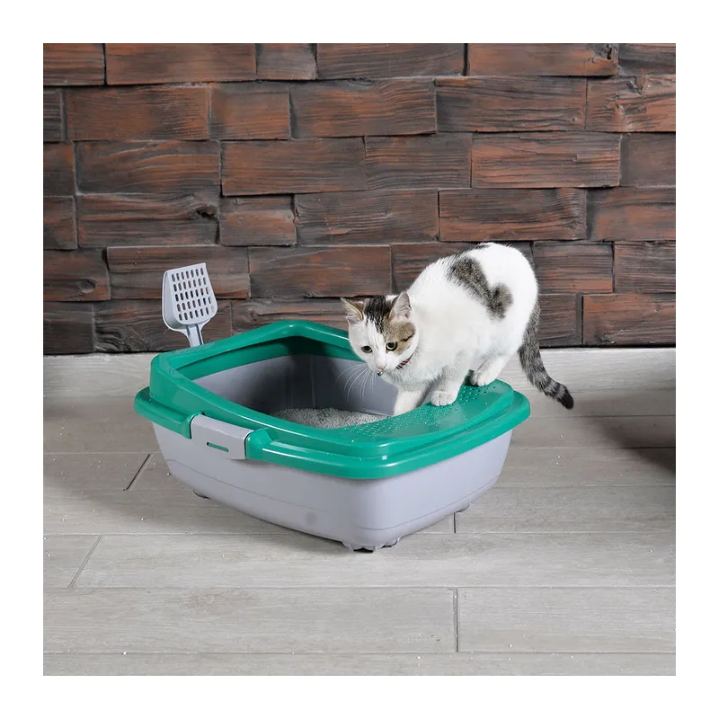Karamel Izgaralı Açık Kedi Tuvaleti Çeşitli Renklerde + Kürek li