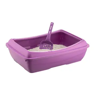 Eğimli Açık Kedi Tuvalet Kum Kabı 12*37*50 cm Karışık Renklerde