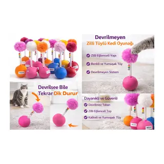 Dev Hacıyatmaz Devrilmeyen Kedi Oyuncağı XXL 33 CM lü Zilli Oyuncak 1 Adet