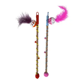 Karamel Sesli Toplu lü Kedi Oltası 40-50 cm Renkli