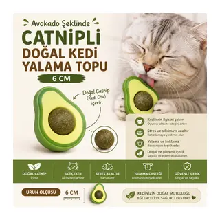 okado Şeklinde Catnipli Doğal Kedi Yalama Topu 6 Cm