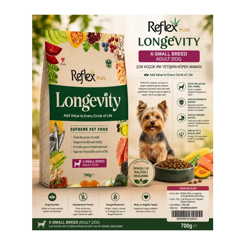 Ref Plus Longevity Hipoalerjenik Çok Küçük Irk Yetişkin Köpek sı 700gr