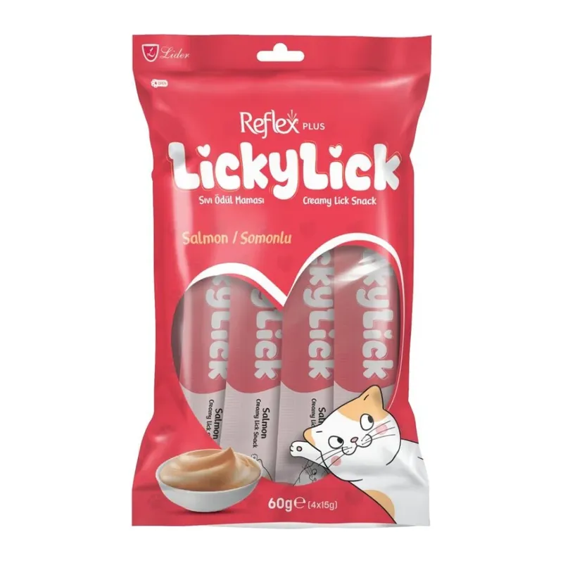 Ref Plus Lickylick Somonlu Kedi Sıvı Ödül sı 4x15gr