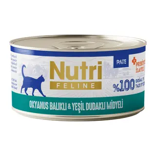 Nutri Feline Okyanus lı ve Midyeli Tahılsız Prebiyotikli Ezme Yetişkin Kedi Konservesi 70gr