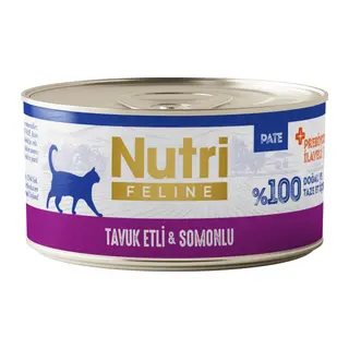 Nutri Feline Tuk Etli ve Somonlu Tahılsız Prebiyotik İleli Ezme Yetişkin Kedi Konservesi 70gr
