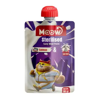 Moow Taze Somon ve Keçi Sütlü Kısırlaştırılmış Ezme Kedi Ödül sı 90gr