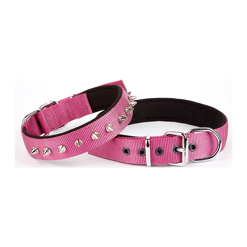 Çivi Desenli Köpek Tasması 2,5*60 cm Mor