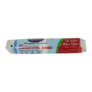 Torbası Jumbo Boy 80x110Cm 400Gr 50Mikron 90Lt Mi Rulo 10 Adet