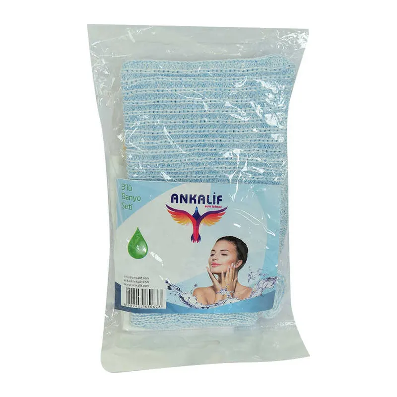 Banyo Lifi + Kese + İpli Topuk Taşı 3 lü Banyo Seti