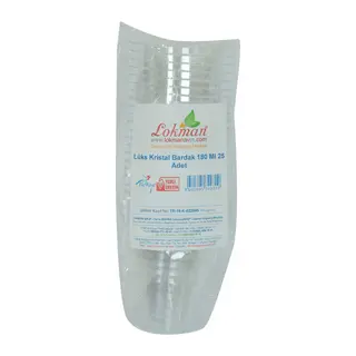 Lüks Kristal Bardak Sert Plastik Su Otomat Bardağı 180 Ml 25 li 1 Paket