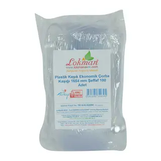 Plastik Kaşık Ekonomik Çorba Kaşığı 1654 mm Şeffaf 100 Adet 1 Paket
