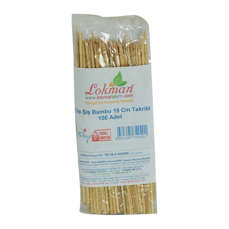 Şiş Bambu Şişleri 15 Cm Takribi 100 Adet 1 Paket
