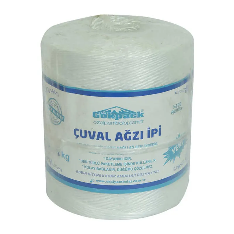 Çuval Ağzı İpi Yüzde 100 Fibrilizeli Naylon İp Beyaz 1000 Gr 1 Adet