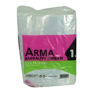 Naylon Torba Arma Şeffaf Bakkaliye Kuruyemiş Şeker Torbası 23x36 (2 lik) Takribi 190 Adet 1000 Gr