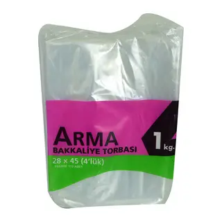 Naylon Torba Arma Şeffaf Bakkaliye Kuruyemiş Şeker Torbası 28x45 (4 lük) Takribi 115 Adet 1000 Gr