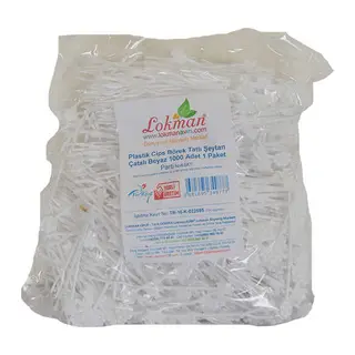 Plastik Cips Börek Tatlı Şeytan Çatalı Beyaz 1000 Adet 1 Paket
