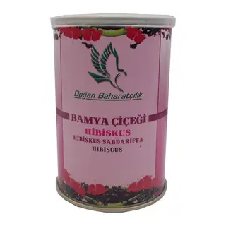 Afrika Bamya Çiçeği Hibiskus Mekke ü Doğal 100 Gr Teneke Kutu