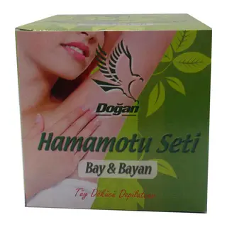 Hamamotu Seti Dökücü Toz Bay Bayan 100 Gr Kase Spatula Kolonyalı Mendil