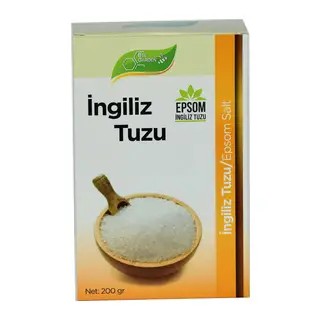 İngiliz Tuzu Yenilebilir Epsom Salt Magzenyum Sülfat 200 Gr