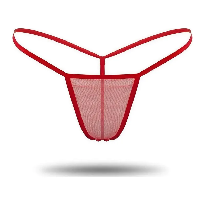 Transparan Tül String Tanga - Renkli / 2XL
