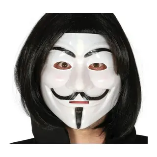 Siyah Renk Takma Kısa ve V For Vendetta Maskesi Anonymous Maskesi