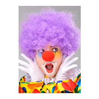 Mor Renk Kıvırcık Afro Bonus Peruk Takma ve Kırmızı B Seti