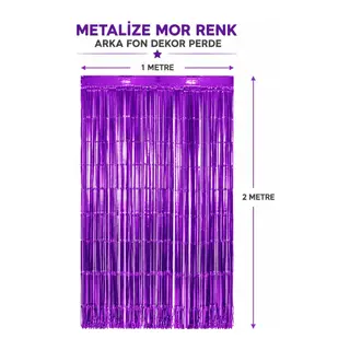 Mor Metalize Parti Perdesi 100x200 cm – Kapı ve Arka Fon Perdesi