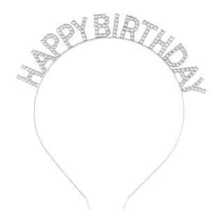 Kristal Taşlı Happy Birthday Doğum Günü Tacı İthal Ürün A Kalite 17x16 cm