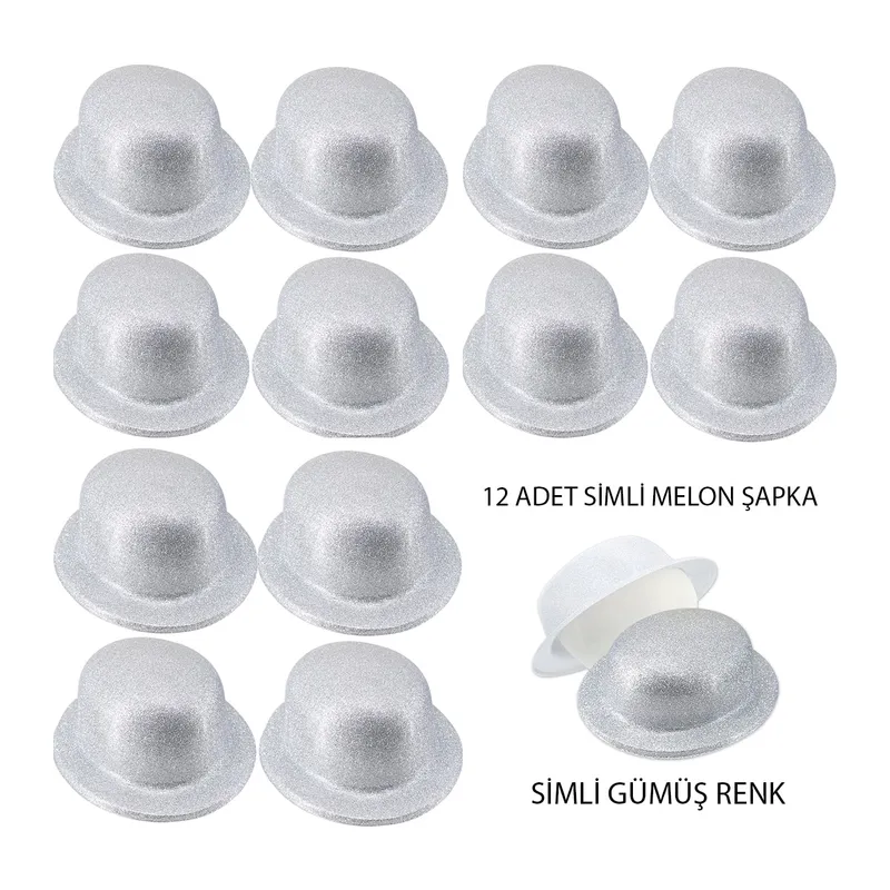 Renk Simli Melon Yuvarlak Parti sı 12 Adet