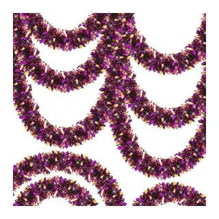 Mor Tcu Renk 4 cm Genişlik Garland Çift Renk Sim Süs 180 cm