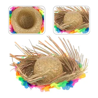 Naturel Renk Püsküllü Örme Hasır Hawaii Luau ha 13x36 cm