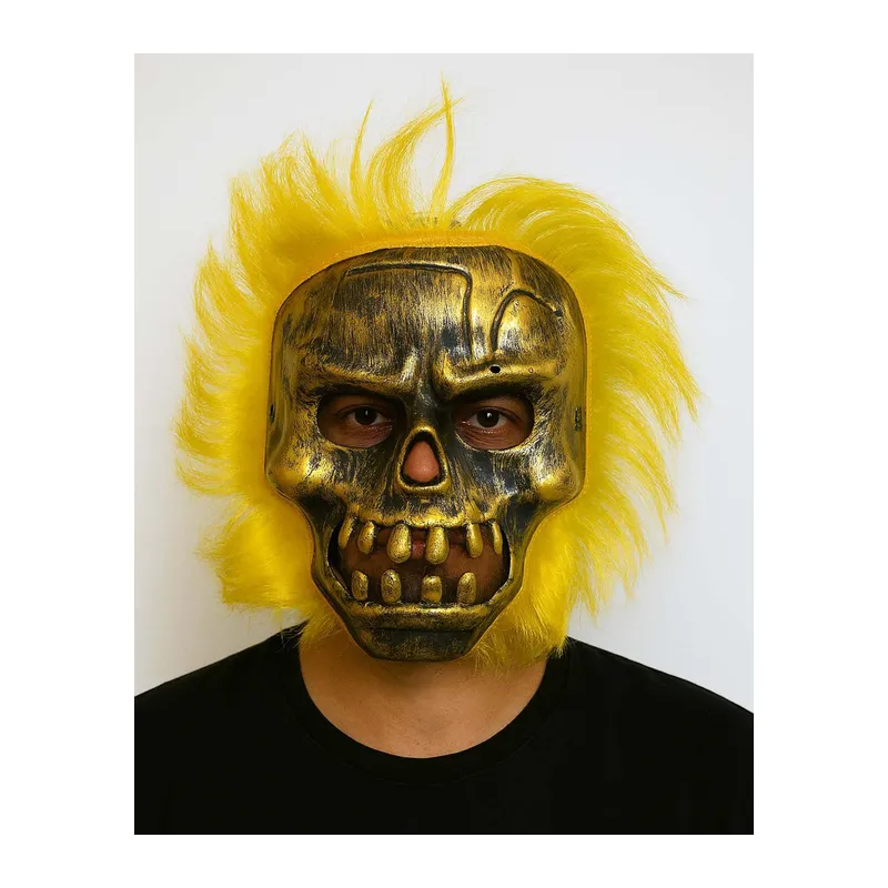 Wild Skull - Bakır Kafatası Sarı lı İskelet Maske