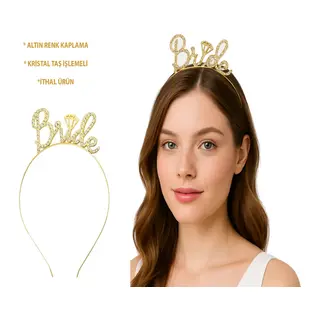 Altın Renkli Taşlı “Bride” – El Yazısı Yazı Tipiyle