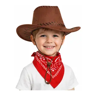Çuk Kovboy rengi & Kırmızı Bandana Fular Seti