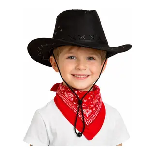 Çuk Kovboy Siyah & Kırmızı Bandana Fular Seti