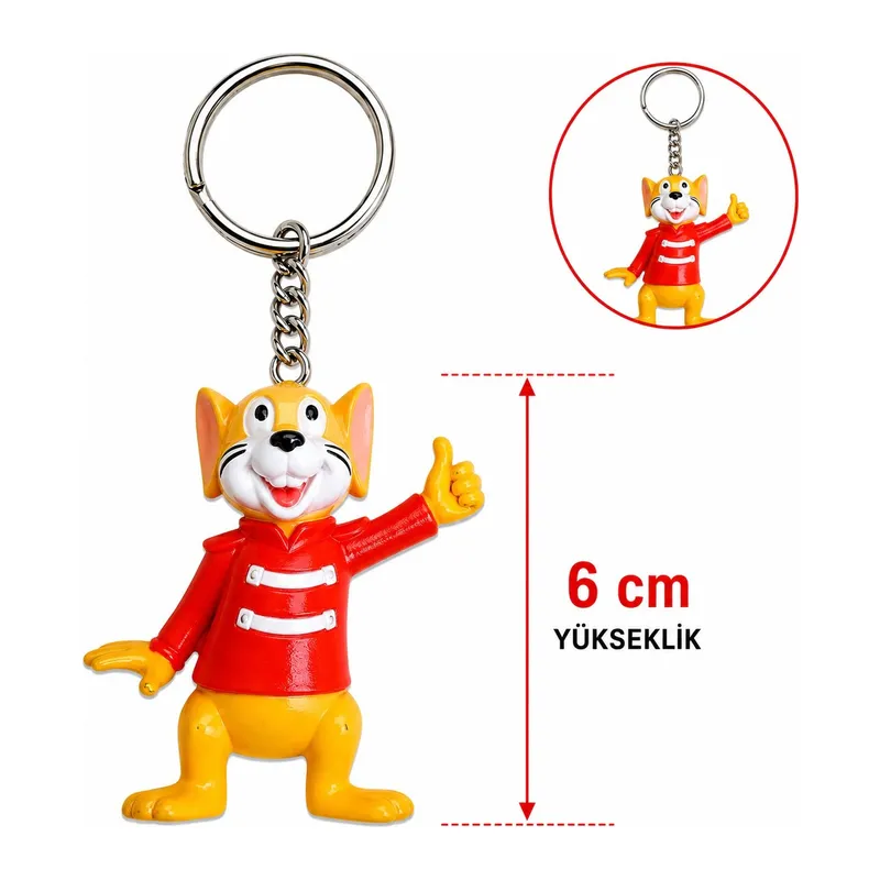 Sevimli Kırmızı Fare Figürlü lık 6 Cm