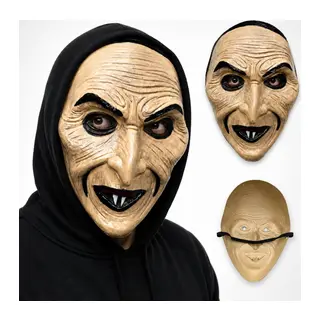 Sivri Blu Korkunç Yaşlı Cadı Kadın Plastik Maske