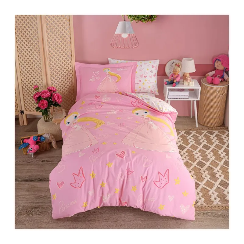 Tek Kişilik Poplin Nev Takımı Prenses Pembe