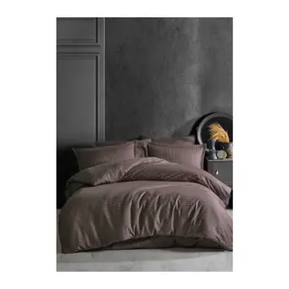 Çizgili Tek Kişilik Saten Nev Takımı Koyu