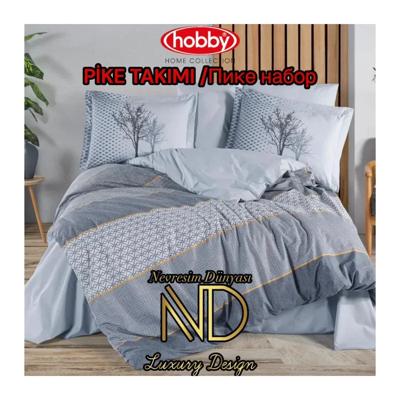 Poplin Pike Takımı Tek Kişilik Tanya İndigo
