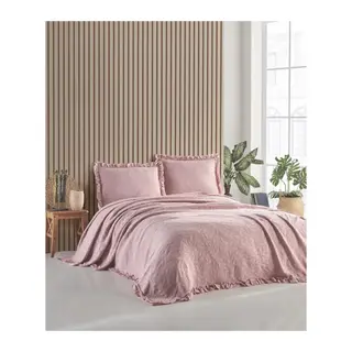 Şaheser Home Collection Yatak Örtüsü Çift Kişilik İlda Pudra