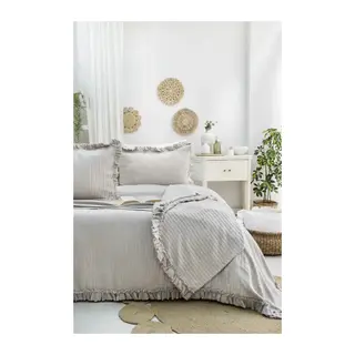 Şaheser Home Collection Yatak Örtüsü Çift Kişilik Marta Bej